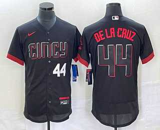 Men%27s Cincinnati Reds #44 Elly De La Cruz Number Black 2023 City Connect Flex Base Stitched Baseball Jersey